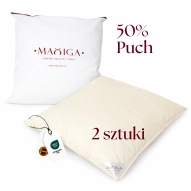 2X PODUSZKA PÓŁPUCHOWA 40x40 BEŻOWA ANTYALERGICZNA MIĘKKA 100% BAWEŁNA